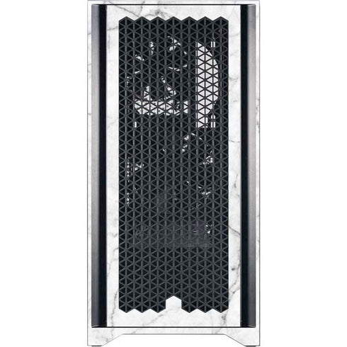 White Marble Corsair 4000D Tempered Glass Mid-Tower ATX Case Skin